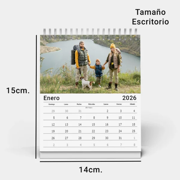 Calendario de escritorio tipo carpita personalizado con fotos