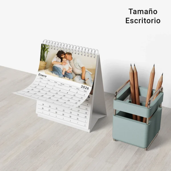 Calendario de escritorio tipo carpita personalizado con fotos