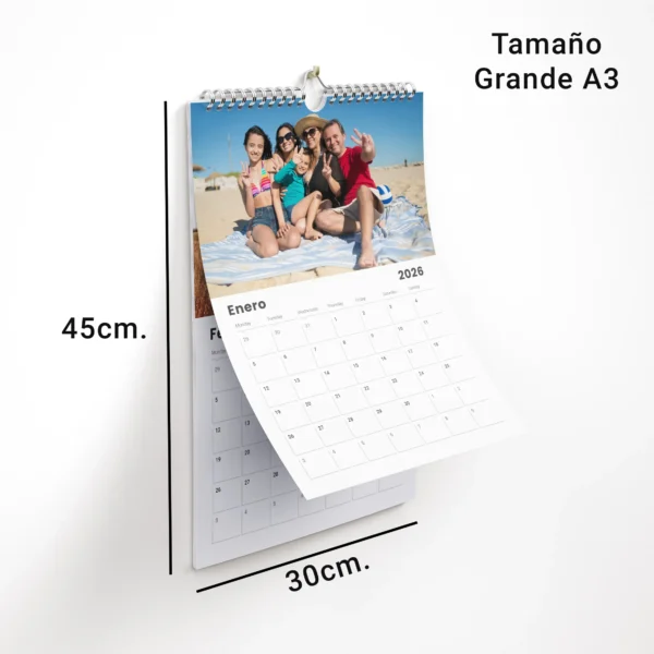 Calendario grande A3 personalizado con fotos