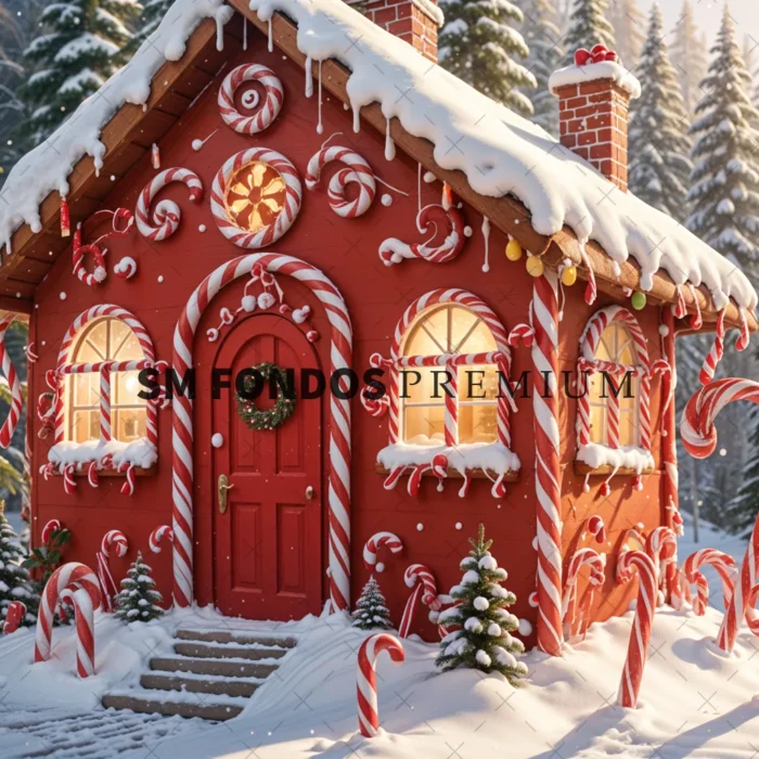 SM Fondo Digital – Casa Jengibre Roja Nieve