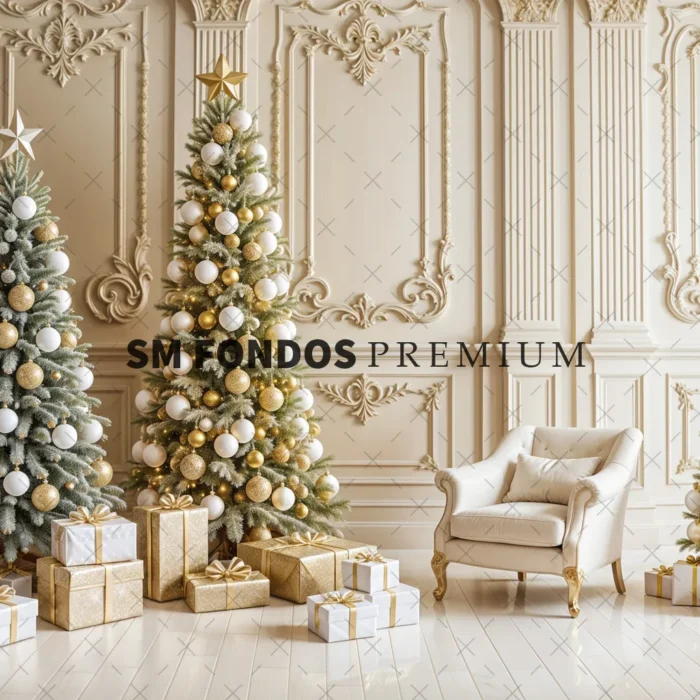 SM Fondo Digital – Interior Barroco Blanco Navidad