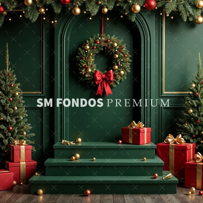 SM Fondo Digital 012- Interior Navidad Verde