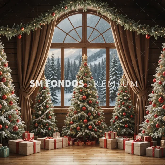 SM Fondo Digital – Arboles Navidad Adorno Rojo