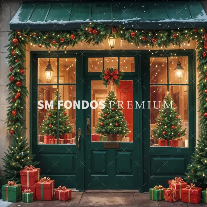 SM Fondo Digital – Escaparete Decorado Navidad Verde