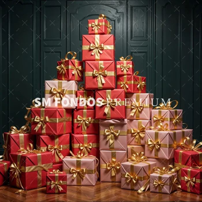 SM Fondo Digital 046- Navidad Pila Regalos Rosa Rojos