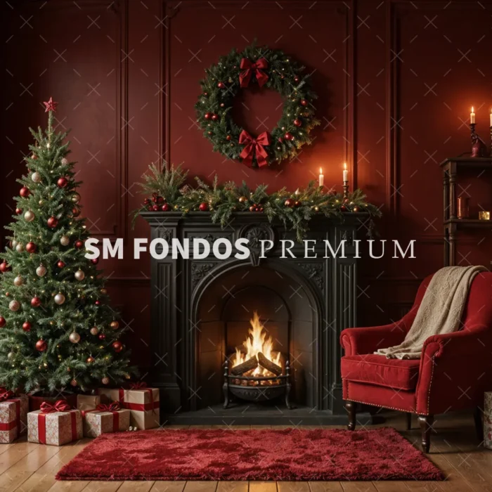 SM Fondo Digital 049- Interior Sala Roja Navidad